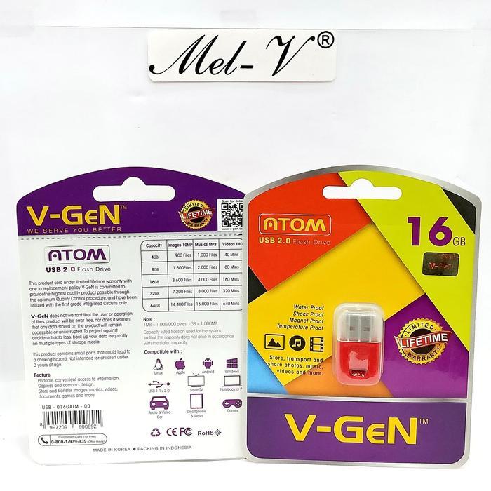 Flashdisk Atom 16GB V-Gen / USB Flash disk Vgen 16GB Original