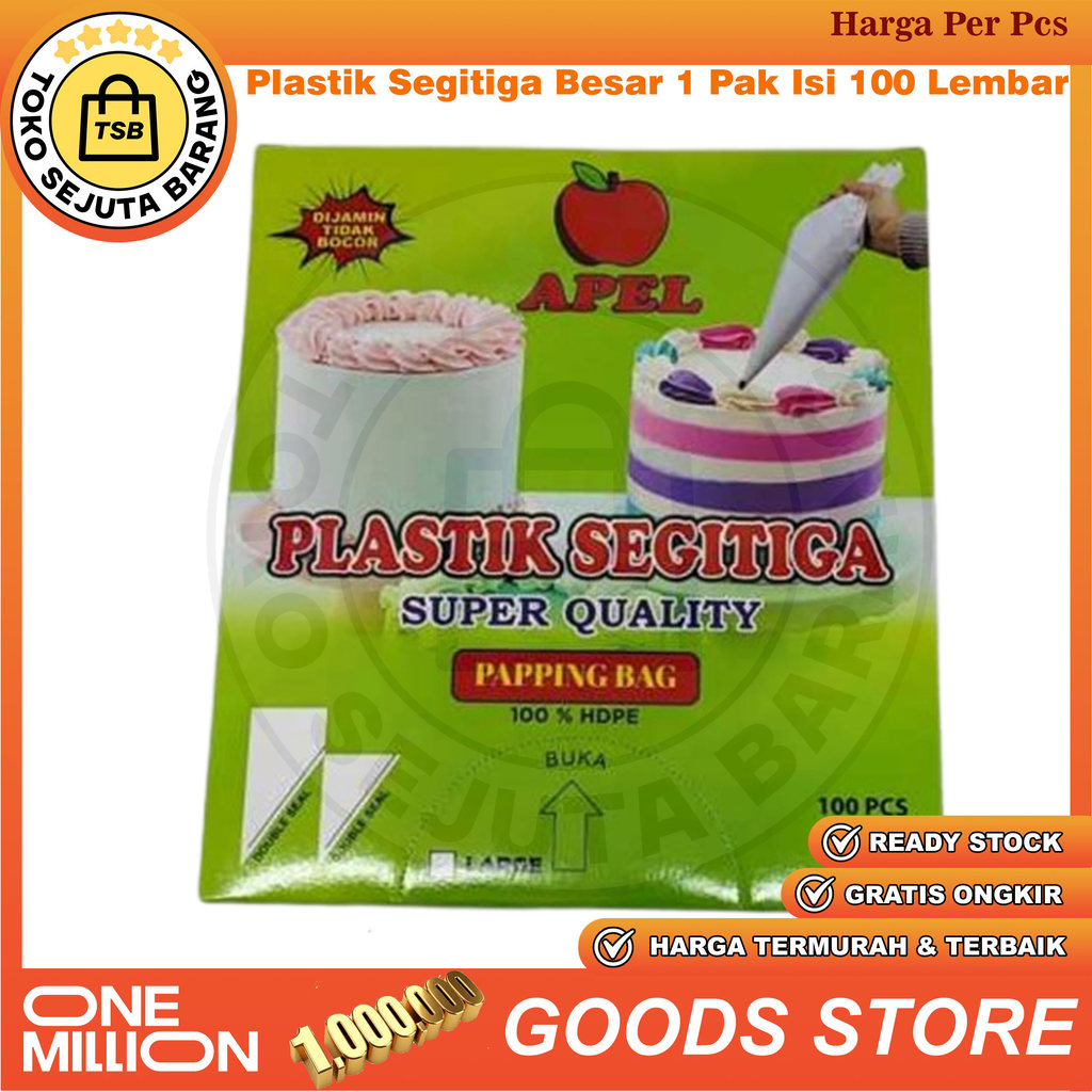1 Ktk Plastik Segitiga Piping Bag Merk Apel Alat Hias Kue Tart Murah Grosir Perlengkapan Baking Dapu