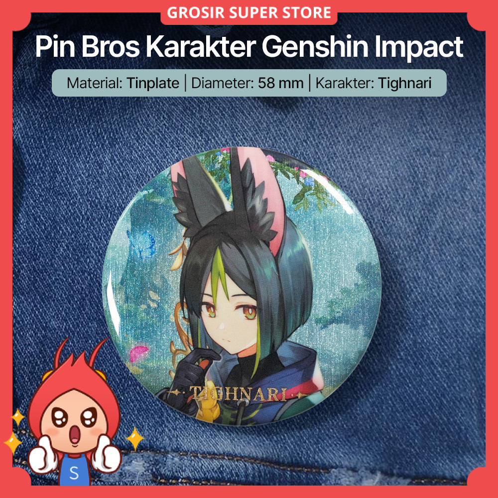 YWZL Pin Bros Karakter Genshin Impact Background Theme Can Badge - YZ015