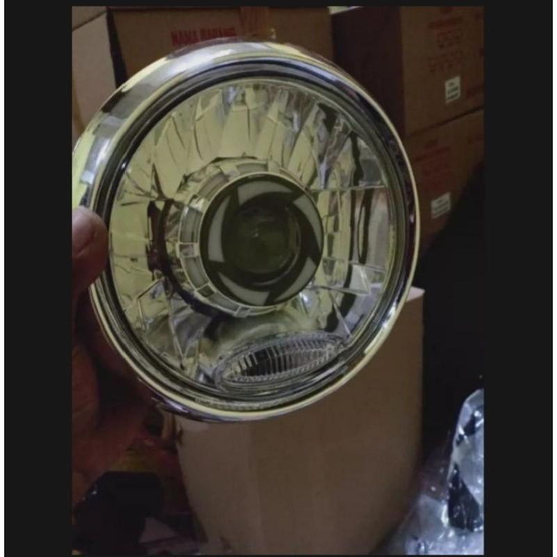 Lampu Depan Bulat Vixion Old Full Crom Plus Proji cokrp variasi asqi 22