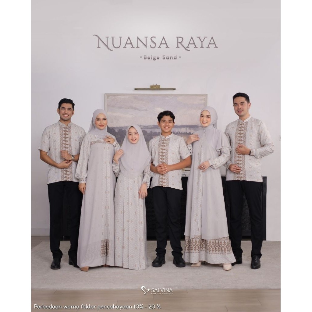 Abel Nuansa Raya Series Beige Sand Family Set Baju Couple Keluarga Sarimbit 2026 by Salvina