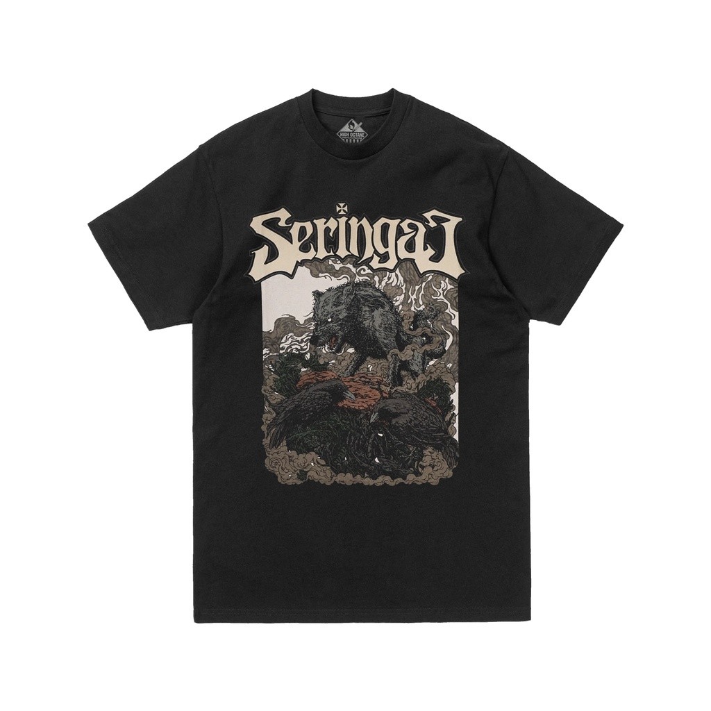 Tshir Seringai - Wolf Crows Kaos Pria