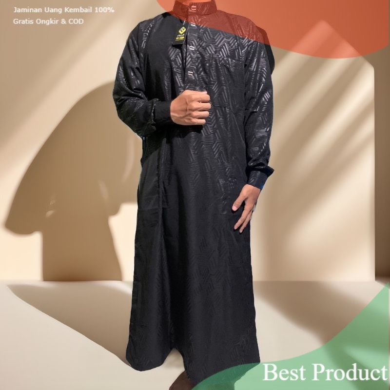 Gamis jubah embos original sazra premium mewah jubah muslim pria- pakaian pria lainnya
