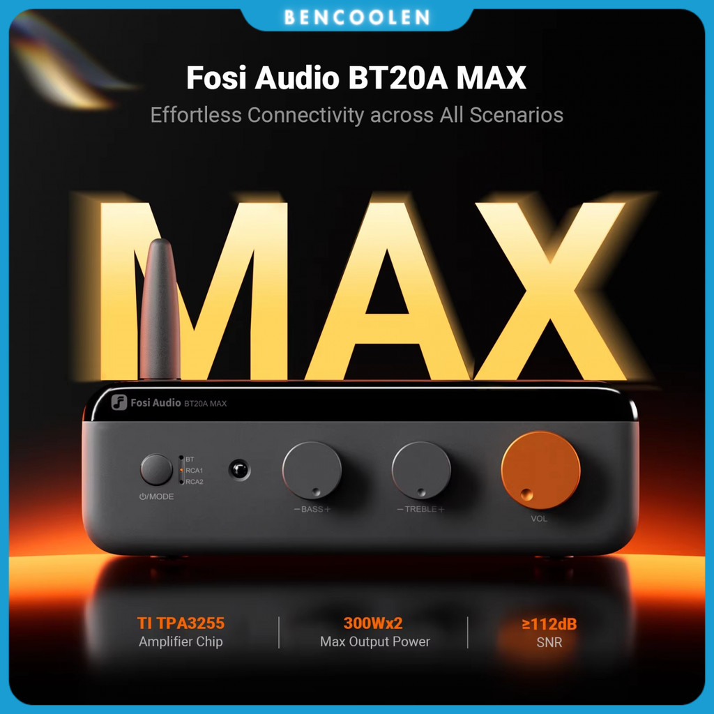 Fosi Audio Power Amplifier HiFi Bluetooth Stereo PFFB Feedback - BT20A MAX