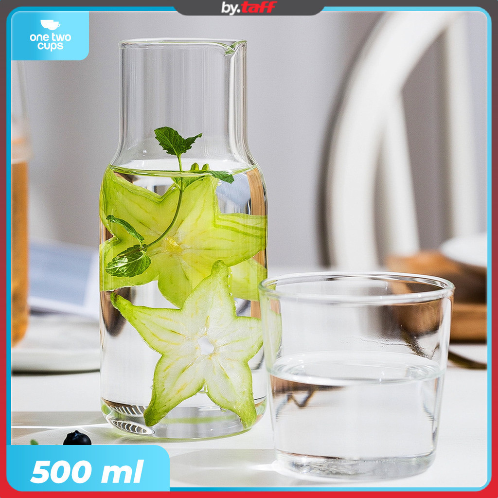 One Two Cups Set Teko Gelas Kaca Kopi Teh 1 Teko 1 Gelas - 0007G-C