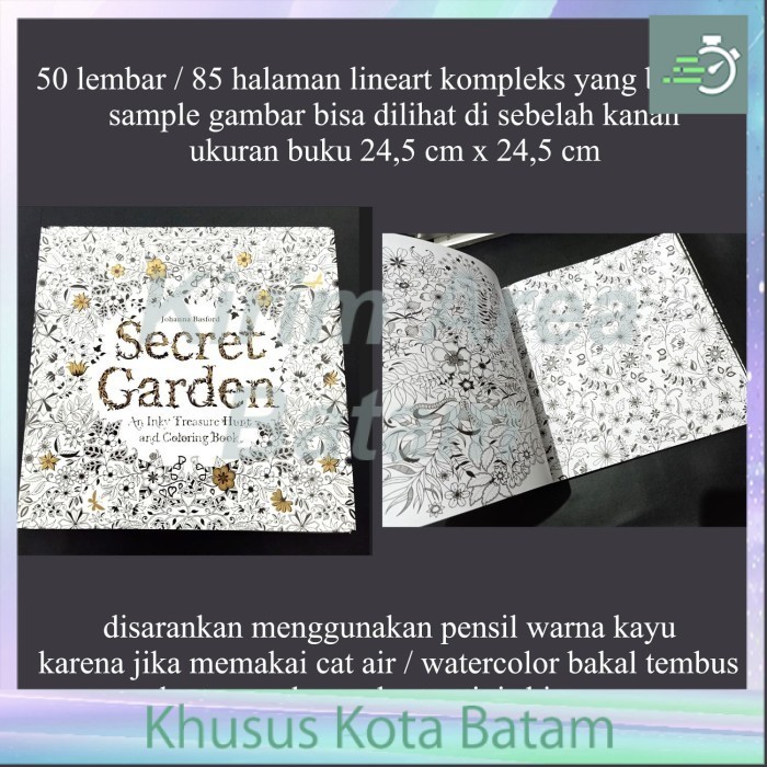 coloring book buku mewarnai lineart kompleks dewasa secret garden