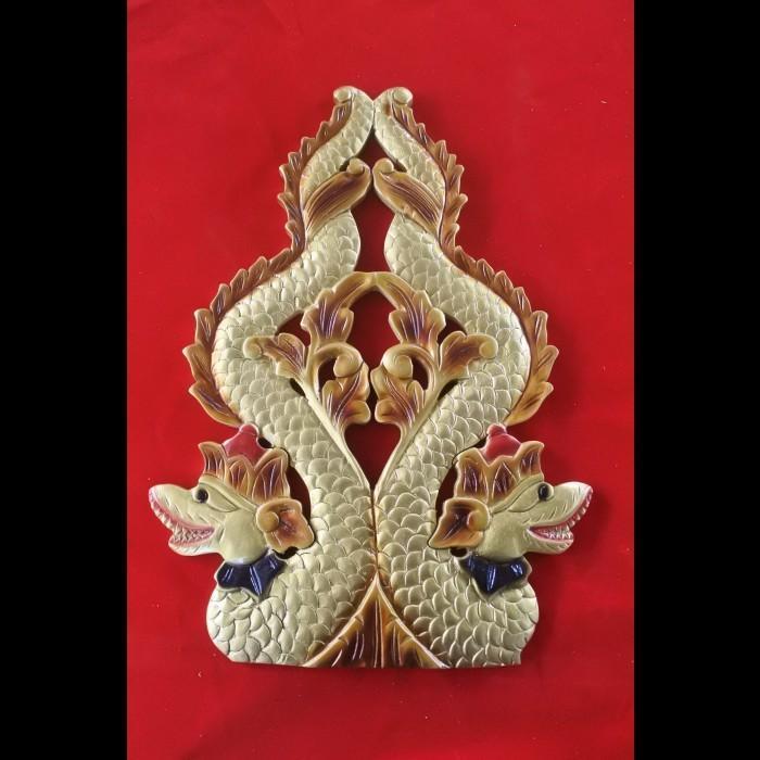 blawong Pusaka ukir naga sunggingan istimewa warna emas BM
