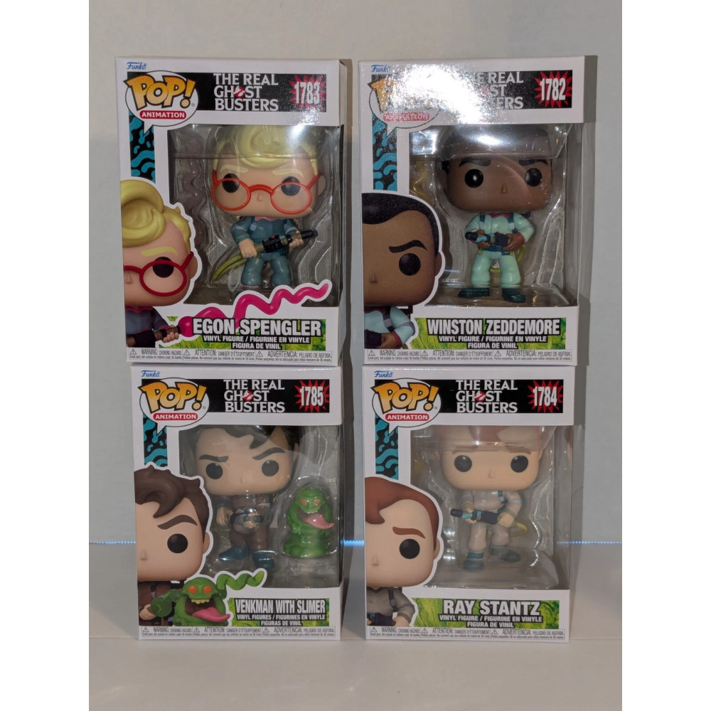 Funko Pop Animation The Real Ghostbusters Winston Zeddemore Venkman With Slimer Action Doll Collecti