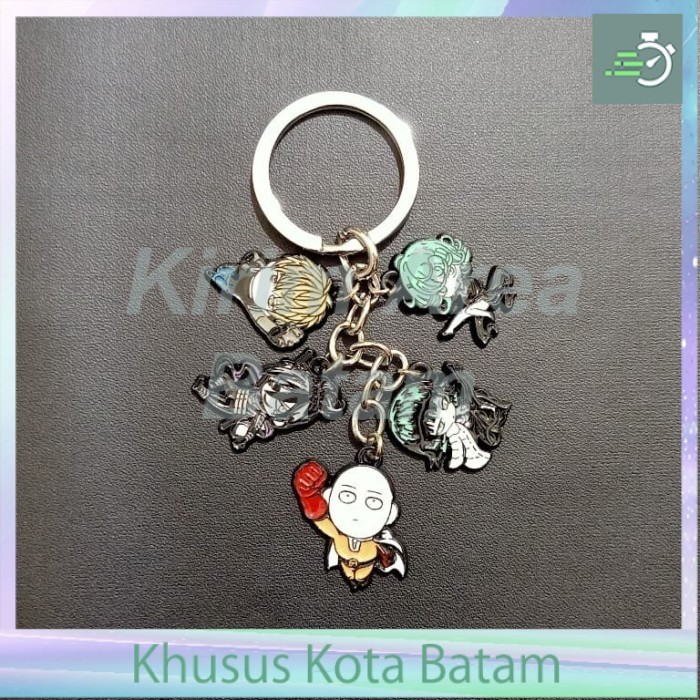 Gantungan kunci keychain anime one punch man 5 in 1