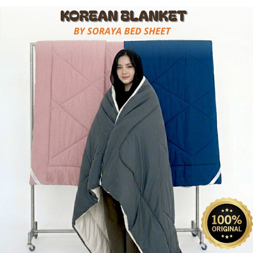 SORAYA BEDSHEET - KOREAN BLANKET AERI (Selimut bedcover  Saja)