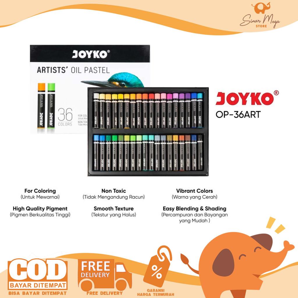 Joyko Artist Oil Pastel OP-36ART Coloring Crayon / Krayon Mewarnai 36 Warna High Pigment Murah