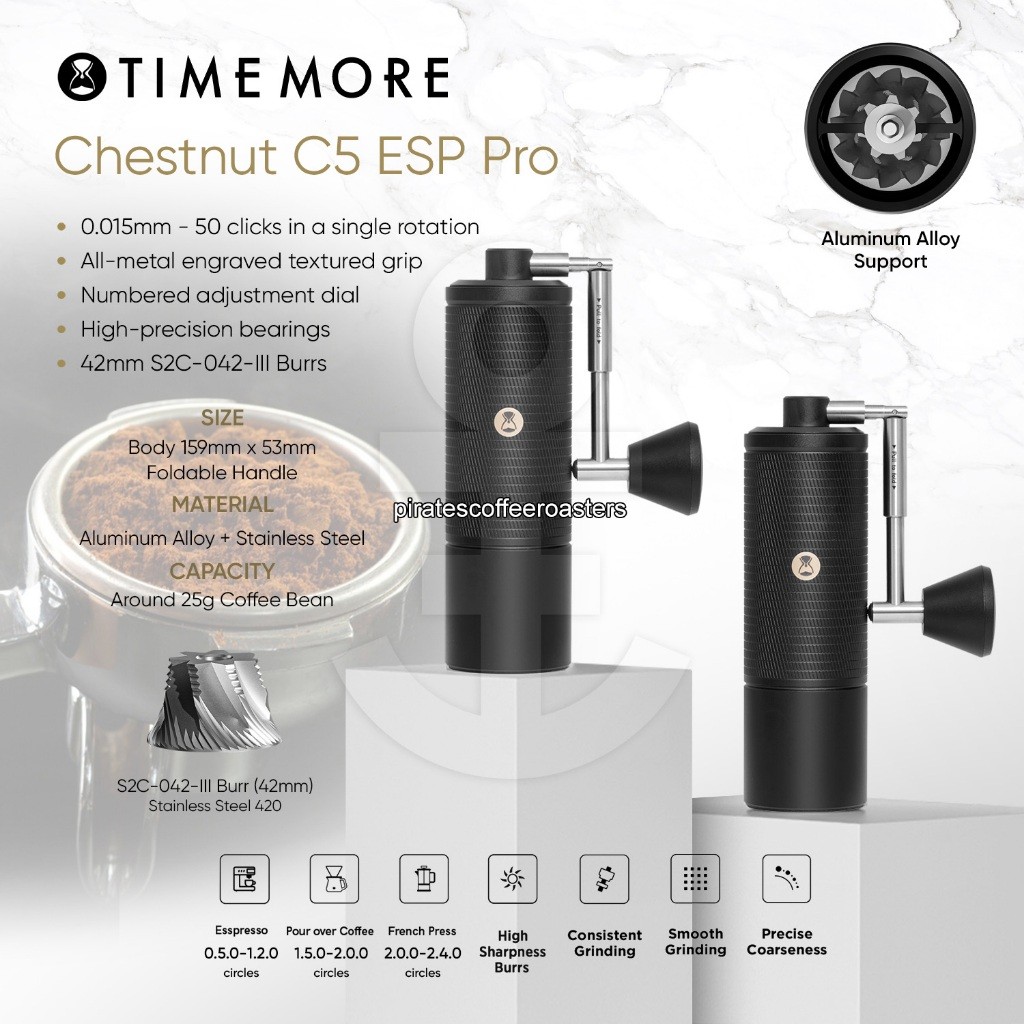 Timemore Chestnut C5 ESP Pro Manual Hand Coffee Bean Grinder | Alat Giling Biji Kopi
