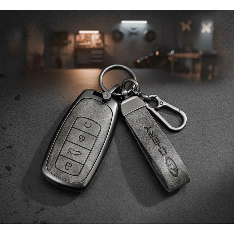 (Zee Nana) Chery Set Lengkap Pelindung Case Casing Cover Kunci Mobil Premium Premium Quality Metal Z