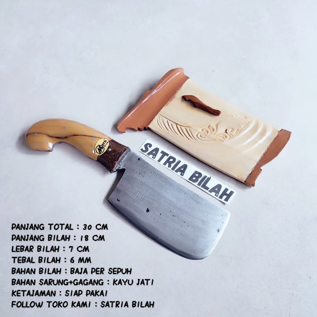 PERTANIAN691 GOLOK Petok jati GOLOK CIBATU cacah choper daging tulang hewan fulltang baja per Super 