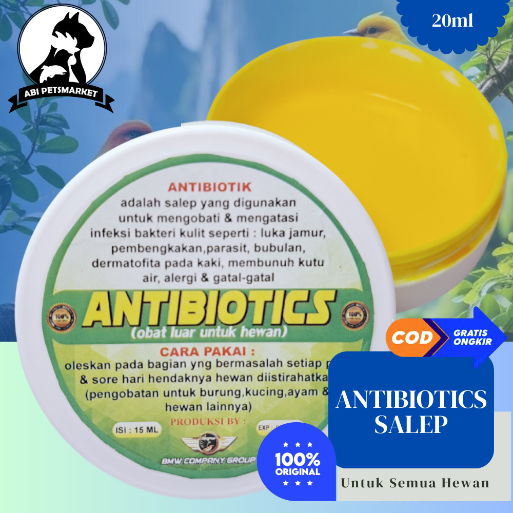 Antibiotik Salep Hewan 15ml Obat Jamur Kucing Burung Ayam Luka Gatal Kutu Air Kulit Hewan