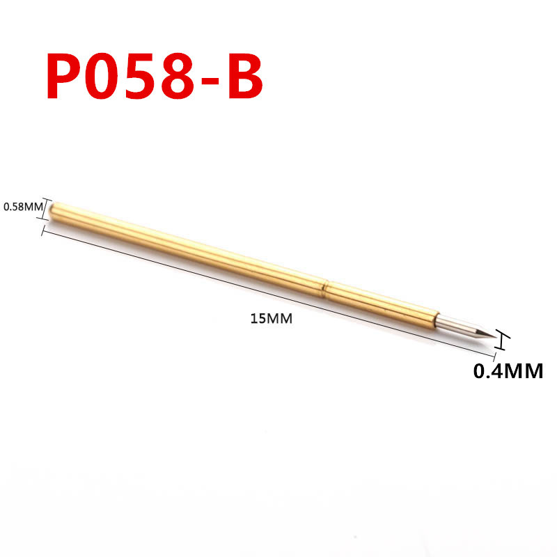 100PCSBox P058B Pointed Spring Test Probe Outer ameter 058mm Length 15mm PCB Pogo Pin