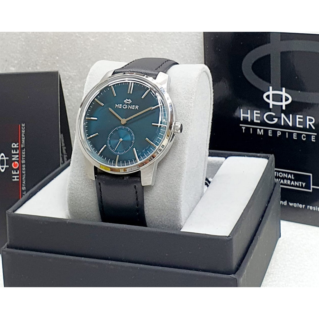 Hegner 1637A Original Jam Tangan Pria Kulit Analog Fashion