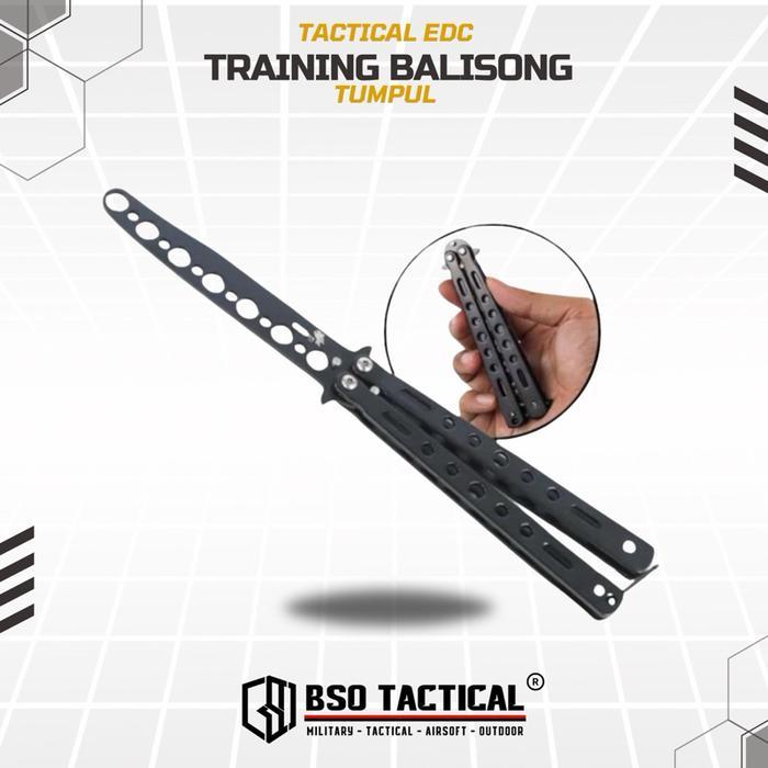 Pisau Tumpul Latihan Balisong Butterfly Trainer 4" Tactical EDC Toys