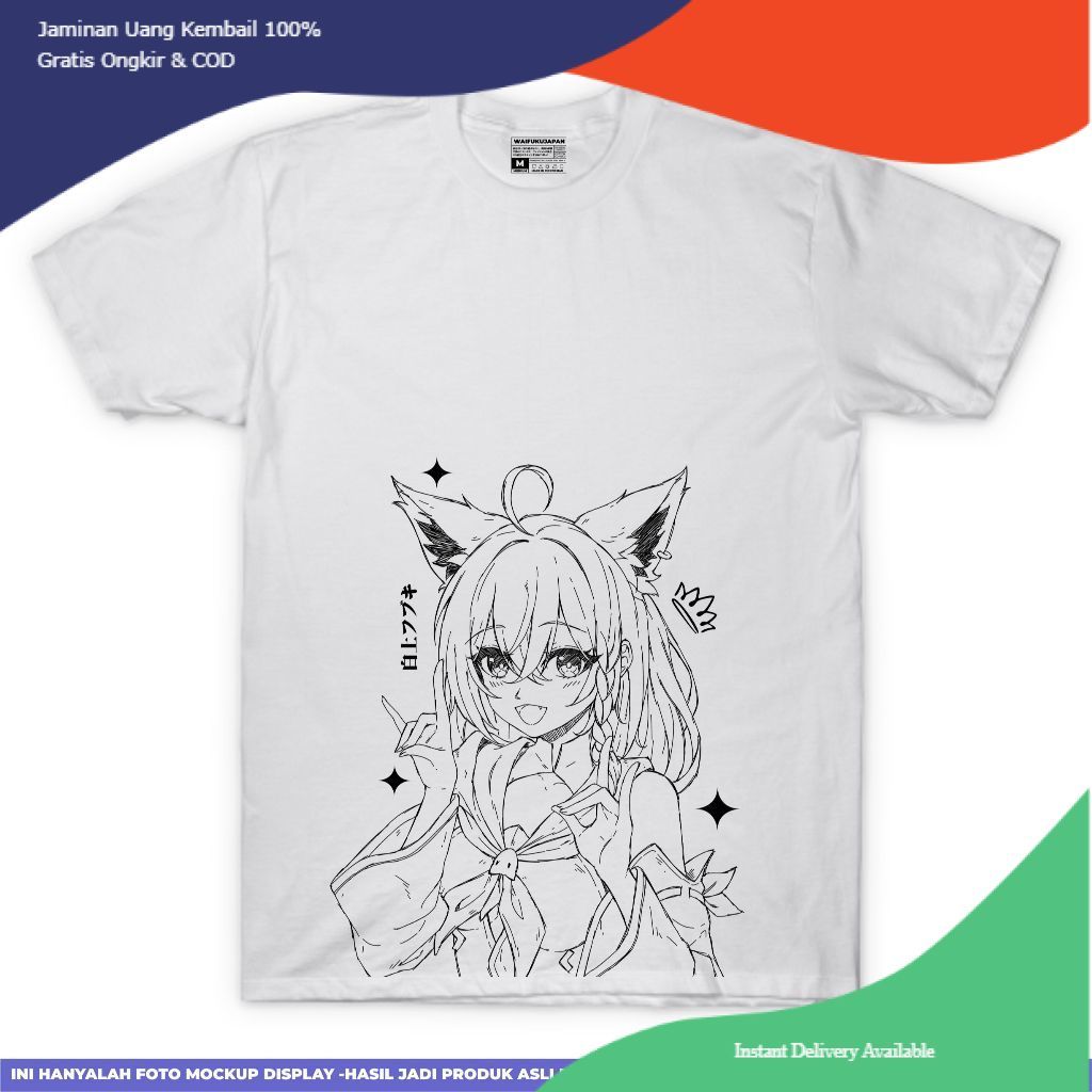 T-shirt Kaos Hololive Japan - Shirakami Fubuki " Hololive Gamers "