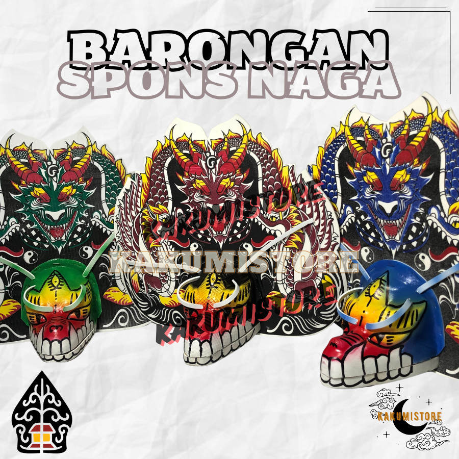 Barongan Spons Tanggung  Motif Naga Mainan Anak Free Kemul