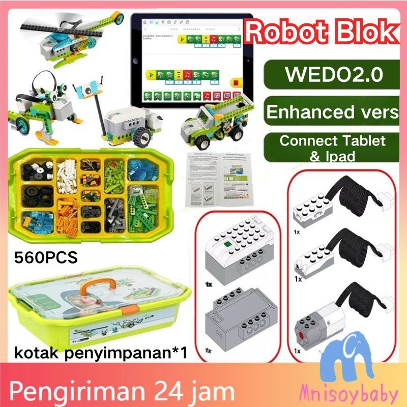 [Penjual Lokal] 560PCS WeDo2.0 Coding Robot Brick Block Mainan Edukasi Anak PC Tablet Kompatibel Pro