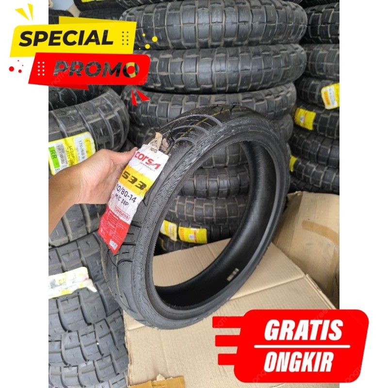 Ban Corsa S33 Tubeless 80/80-14 Ban Motor Matic Anti Licin Awet Nyaman Original Honda Beat