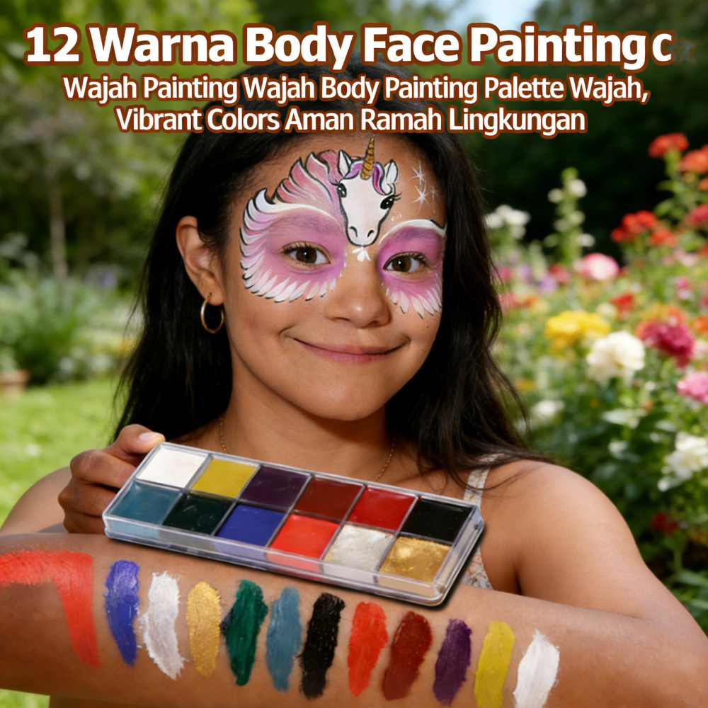 Painting Palette Wajah Body Painting Cat Face Wajah Painting 12 Warna