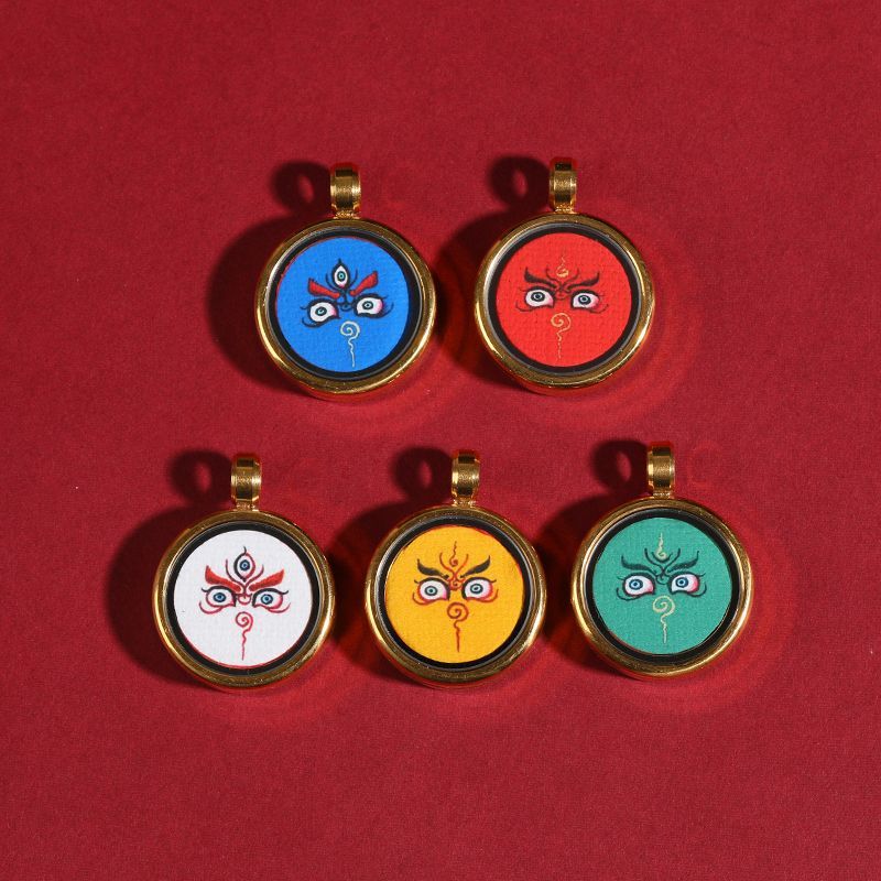 Thangka Lima Arah Dewa Kekayaan Mini Kotak Thangka Aksesoris Liontin