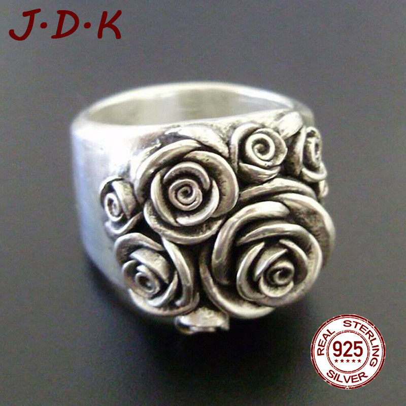 JDK Cincin Wanita Perak 925 Motif Bunga Perhiasan Terlaris