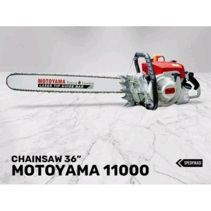 Mesin Potong Kayu Chainsaw 36 inch Motoyama tipe CS 11000 Complete Rantai dan Bar 36"