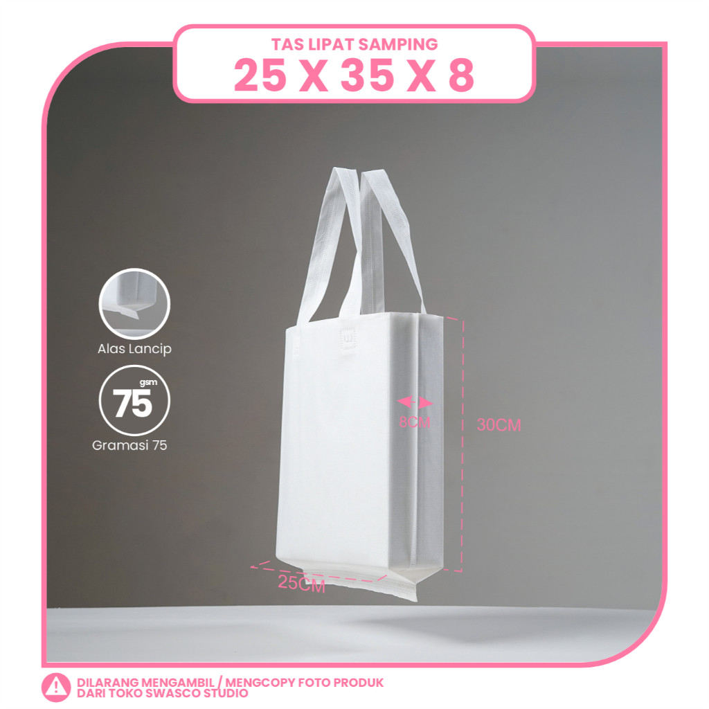 TAS SPUNBOND LIPAT SAMPING 25X35 (POLOS)