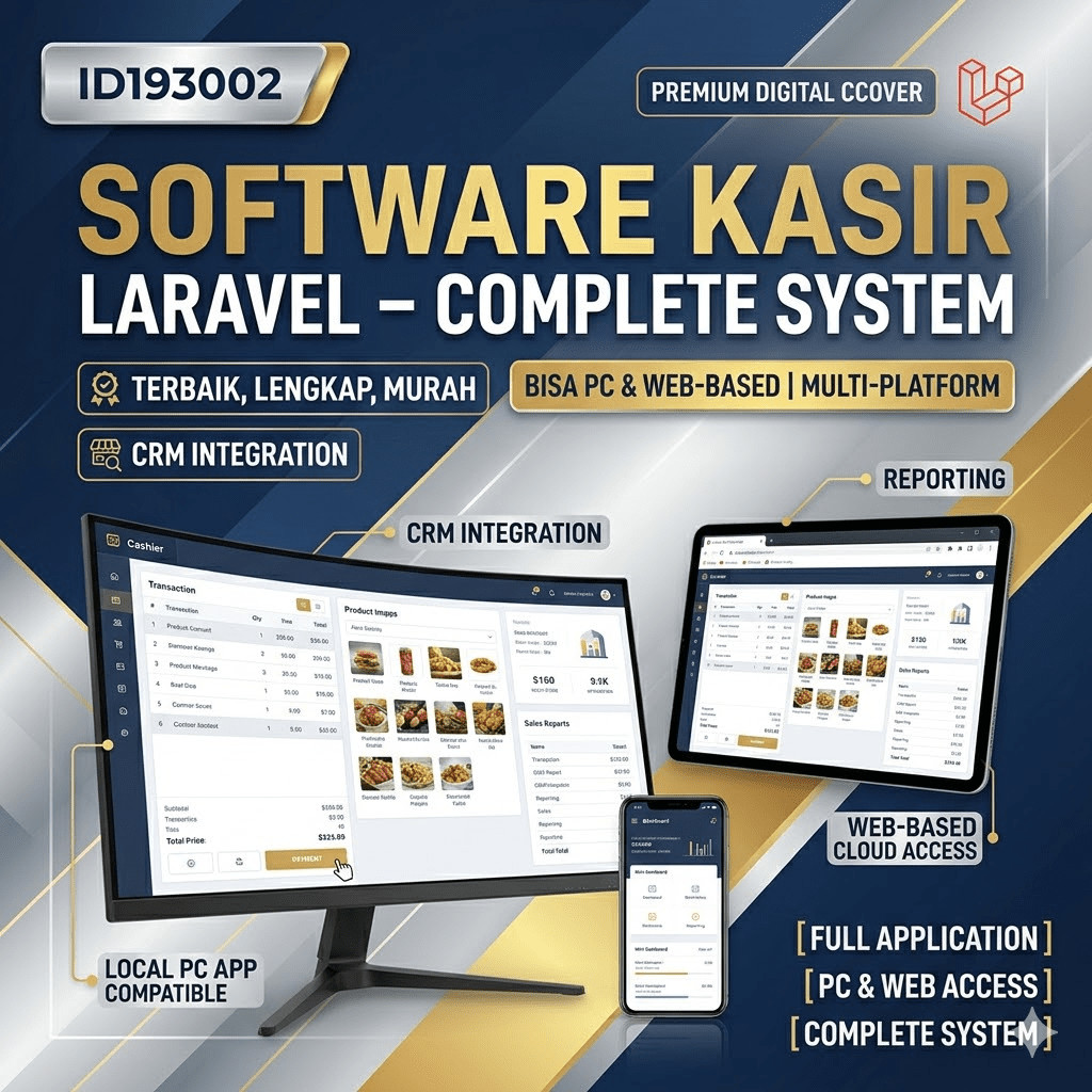 ID193002 - Software Kasir Aplikasi Laravel Terbaik Lengkap Murah Bisa Pc & web Based