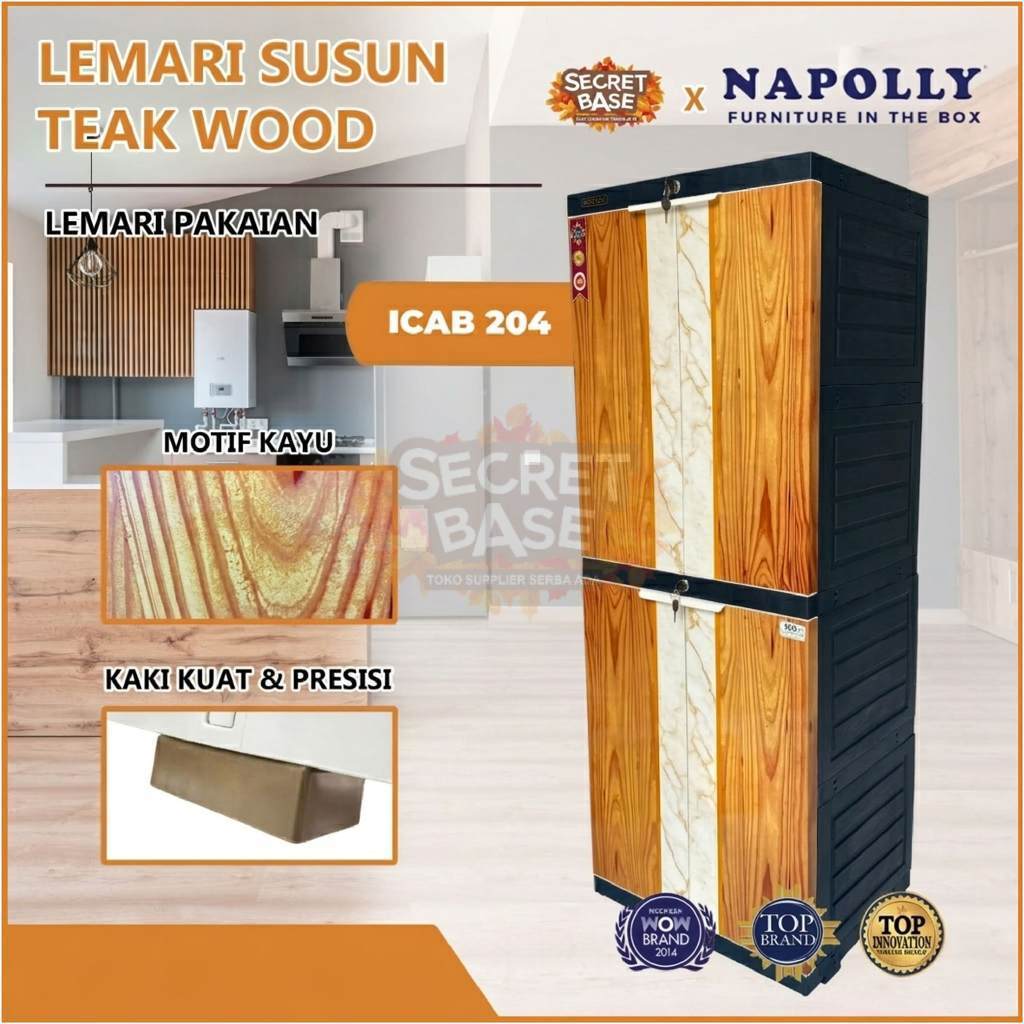 NAPOLLY ICAB 204 - Kunci / Almari Plastik / Lemari Susun Pakaian / Bok / Lemari Jumbo