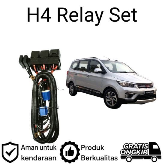 AM Relay Set Lampu Utama LED H4  Mobil Wuling Confero