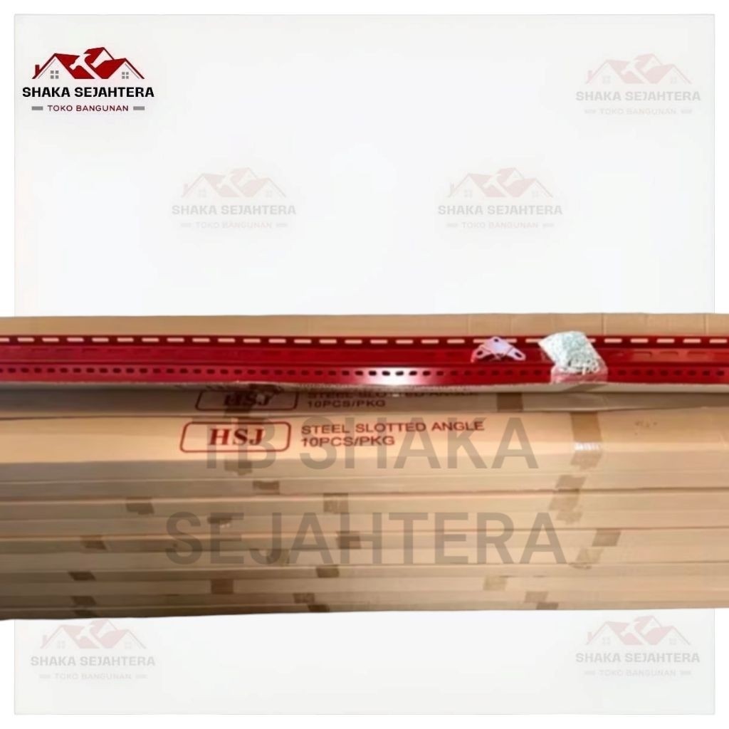 ( 1 Dos ) HSJ Besi Siku / Rak Siku Lubang / Besi siku Merah