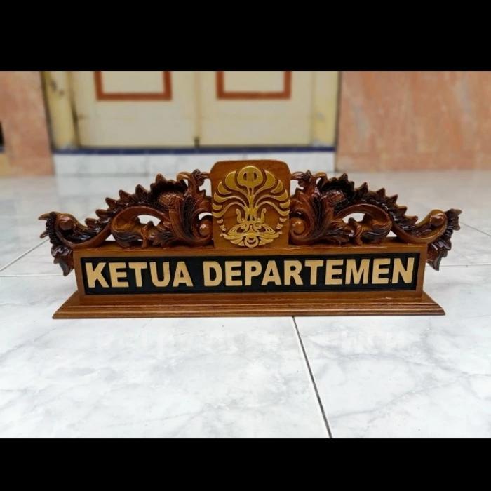 papan nama meja papan nama ukir kayu jati