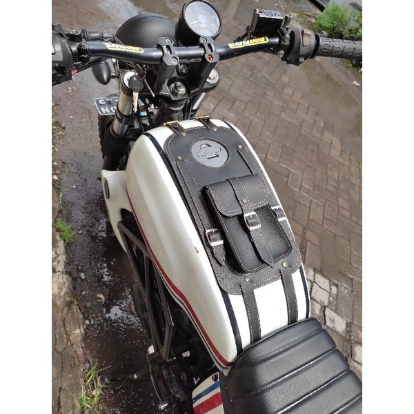 Tas Tangki W175 & Custom Motor Sintetis Leather Tahan Air