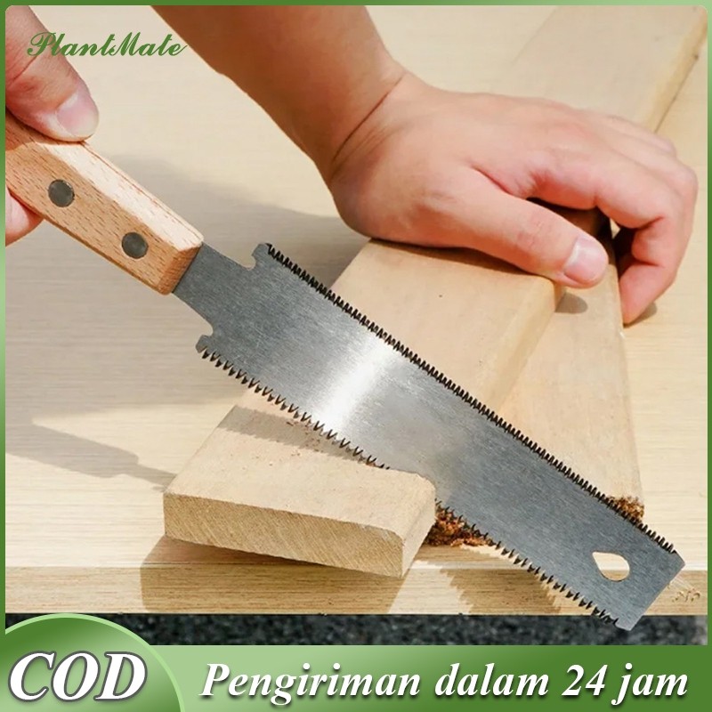PlantMate Gergaji Jepang Super Tajam Dua Sisi 31cm Portable Multifungsi Gergaji Kayu Pipa Peralon Ba