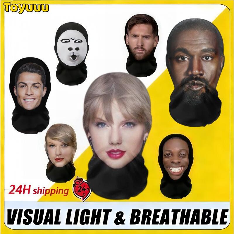 Mainan Masker Motor Topeng Ugly Face Lucu Aksesoris Motor Lucu/Topeng Wajah Kanye Taylor Swift Reali