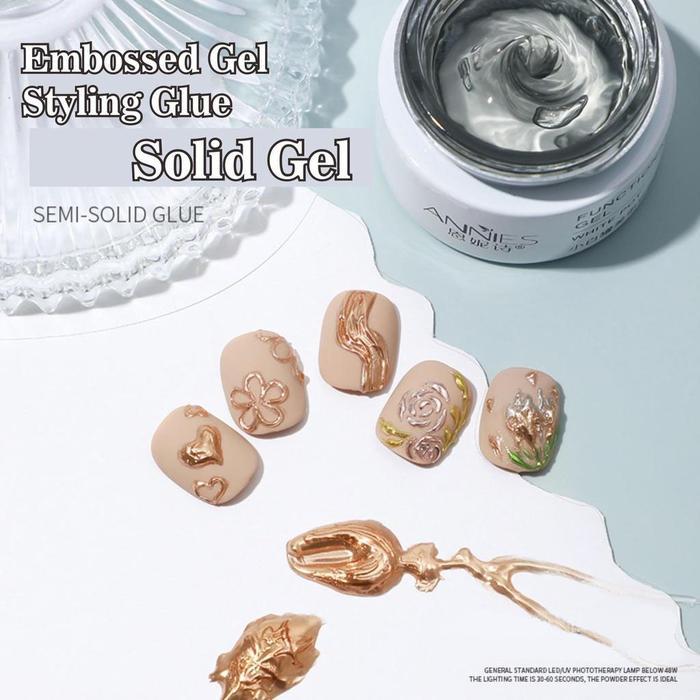 Embossed Gel Nail Art | Solid Gel Nail Art | 3D Gel Nail Art | Gel 3D bisa dibentuk