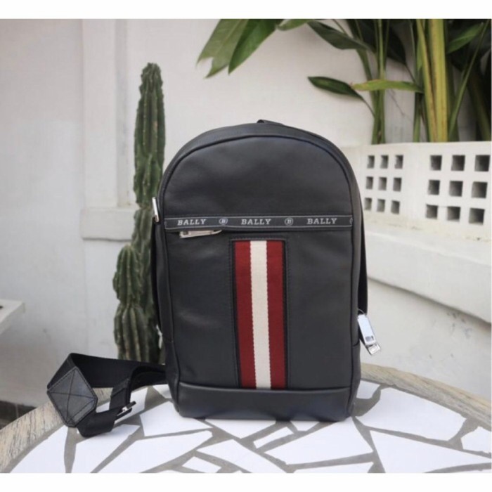 BALLY Sling Bag Hari Leather In Black ORIGINAL 100%