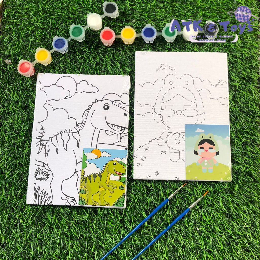 Kanvas Lukis Set Anak DIY-101 VIS-1 - Mainan Anak Melukis Kanvas + Cat Air