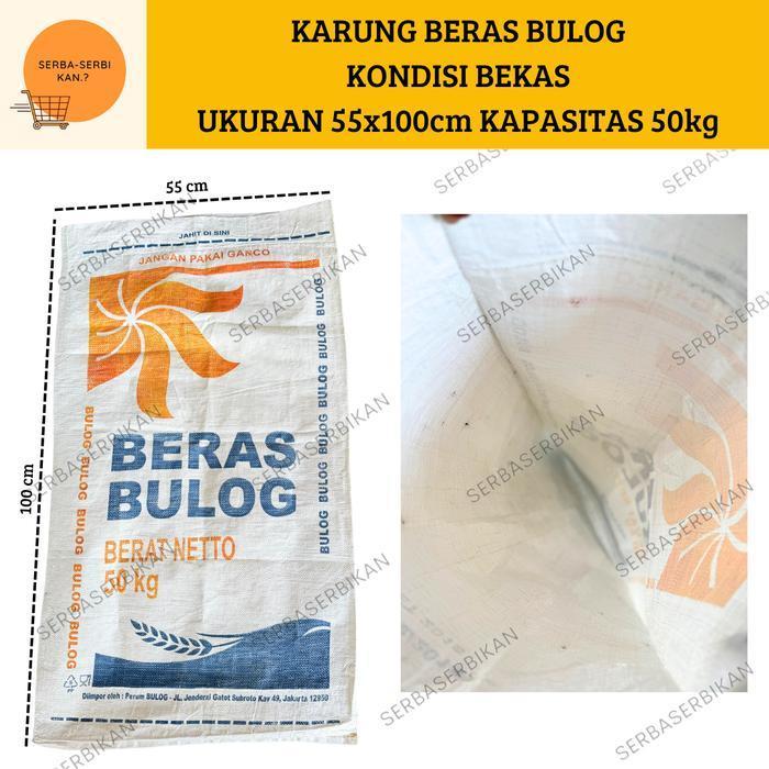 TERBARU KARUNG BEKAS BERAS BULOG 50kg x50 .