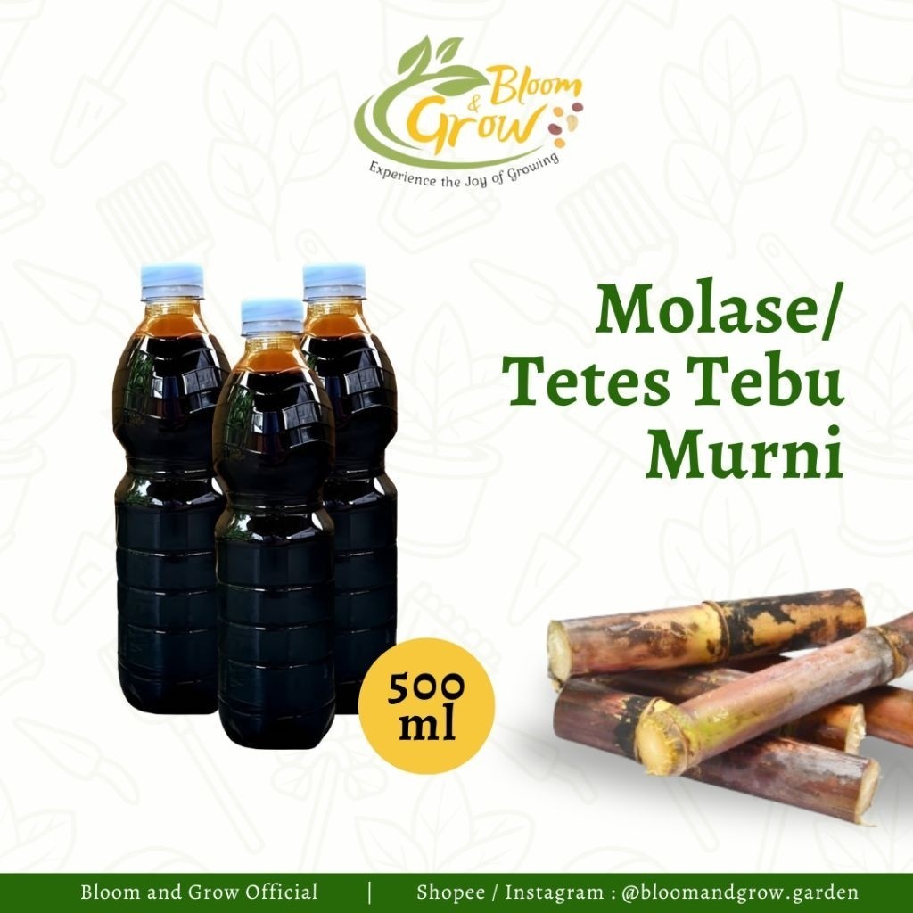 500ml - Molase Tetes Tebu Asli 100% Kental Tanpa Campuran Air - Bloom and Grow Garden