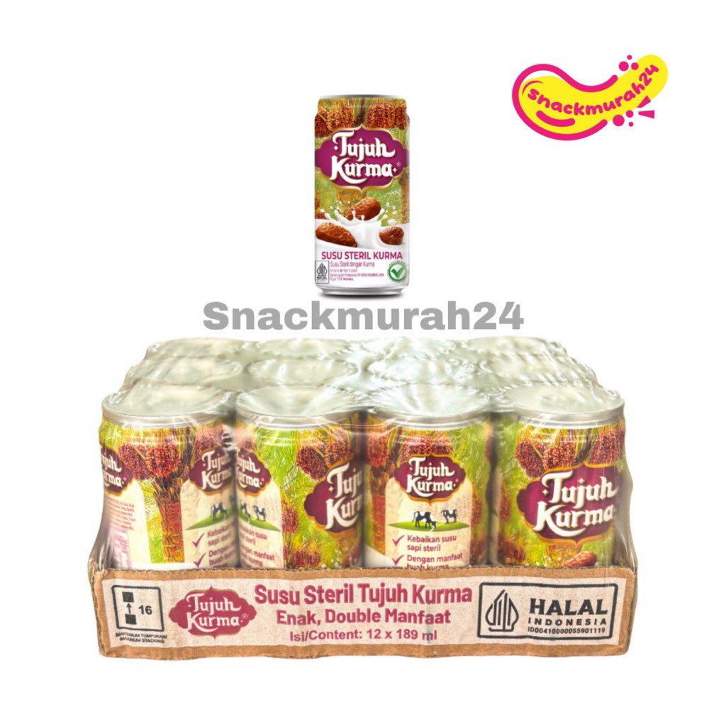 Susu Steril Tujuh Kurma (189Ml x 12 ) Susu Steril Kaleng Minuman Kurma