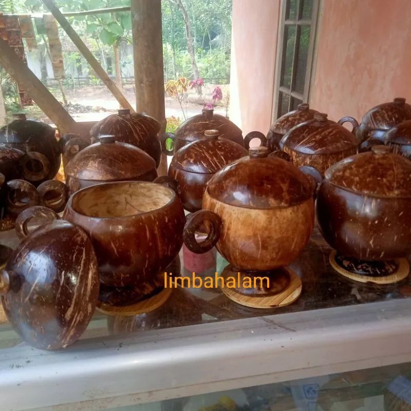 gelas/cangkir kopi/teh batok (BT) kelapa unik etnik natural jadul alami