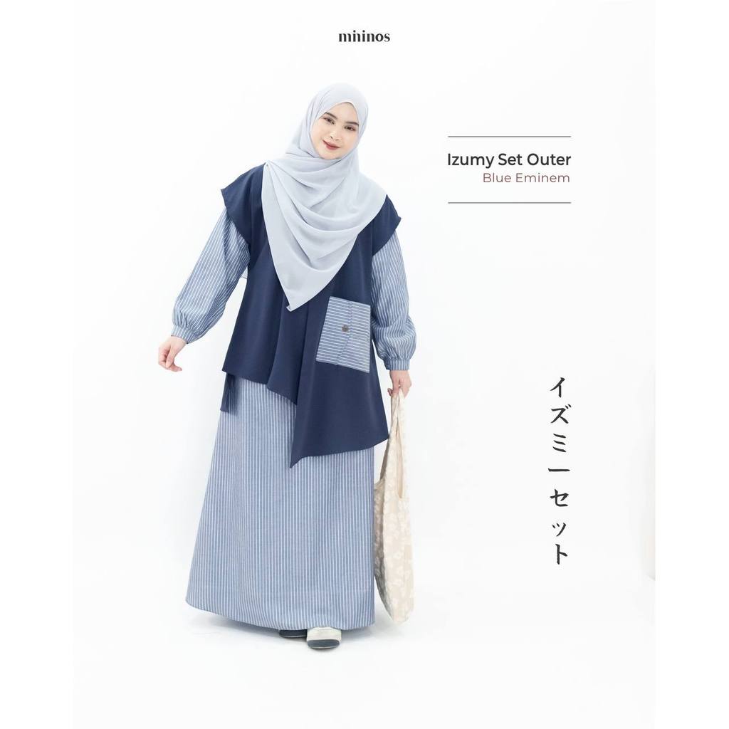 Mininos Izumy Set Outer Strip Muslimah Kekinian