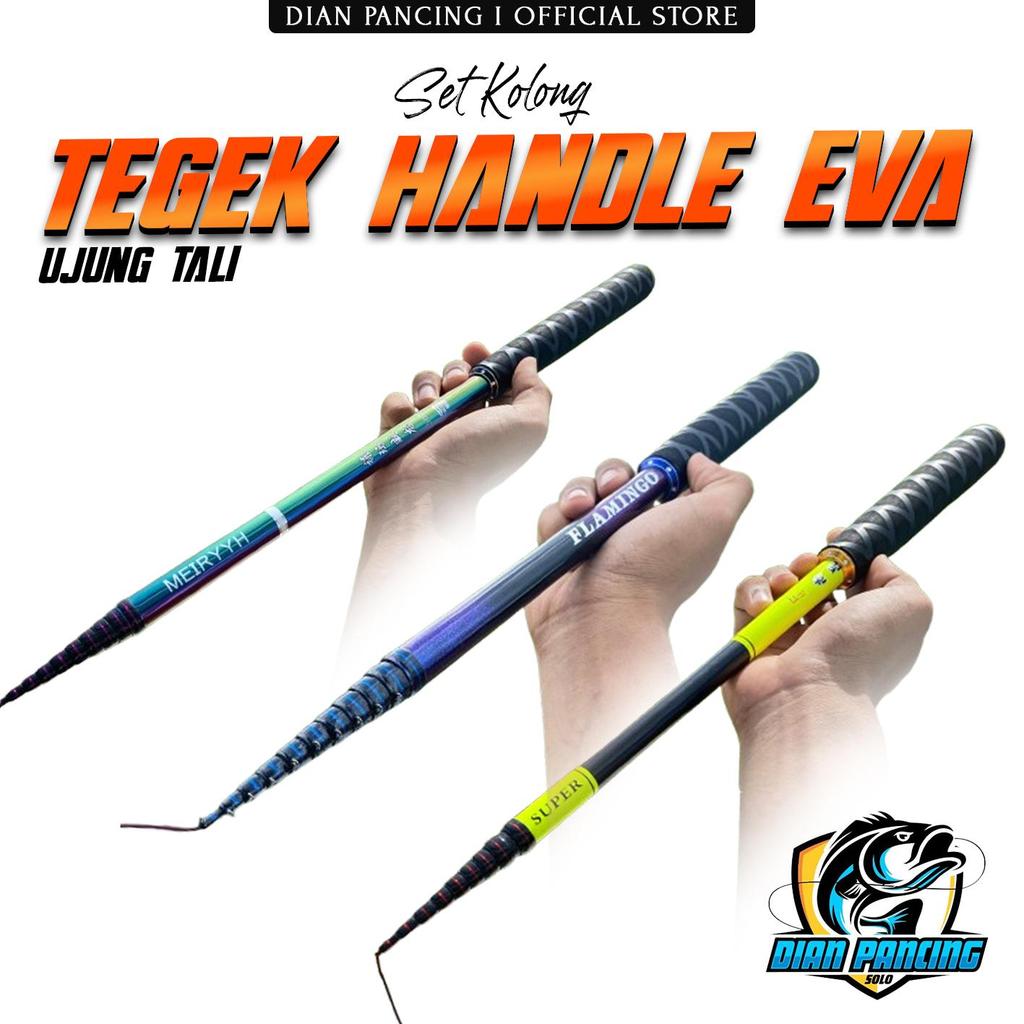 Joran Pancing Tegek Set Kolong Ruas Pendek Handle Busa Eva