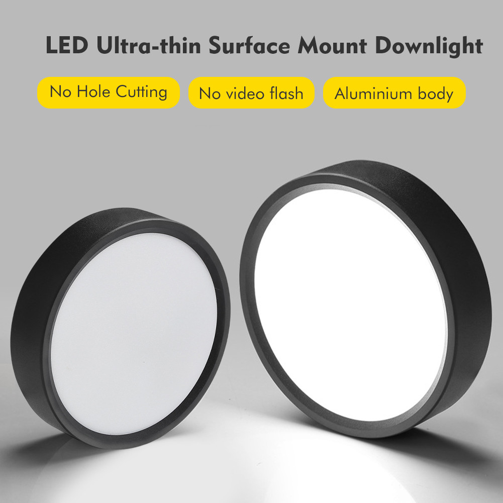 Lampu Plafon LED Slim Dimmable Tricolor Aluminium untuk Kamar Mandi