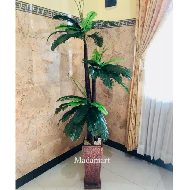 Pohon palem atau palm tree dengan pot jumbo artificial tinggi